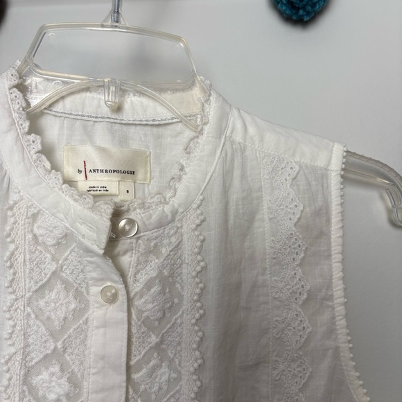 Anthropologie White Eyelet Embroidered Tank - Picture 2 of 8